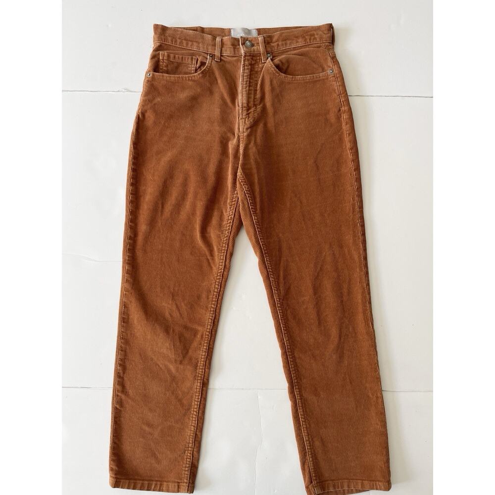 Everlane Baby Cord Cheeky Corduroy Pants Women 28 Burnt Orange Brown Stretch